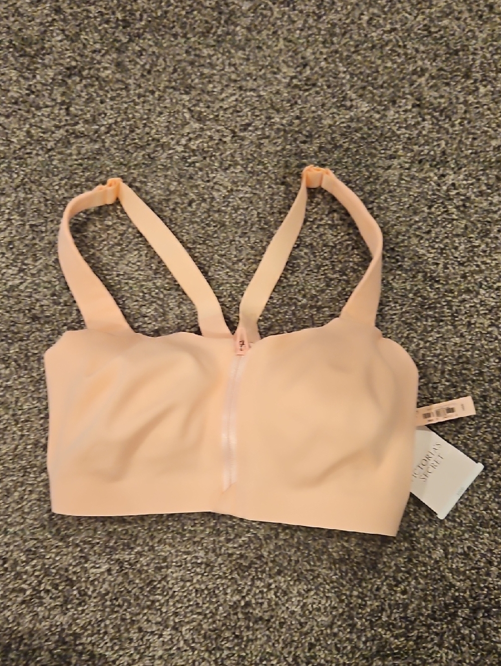 Victoria's Secret Front-Zip Wireless Bra in Light Peach